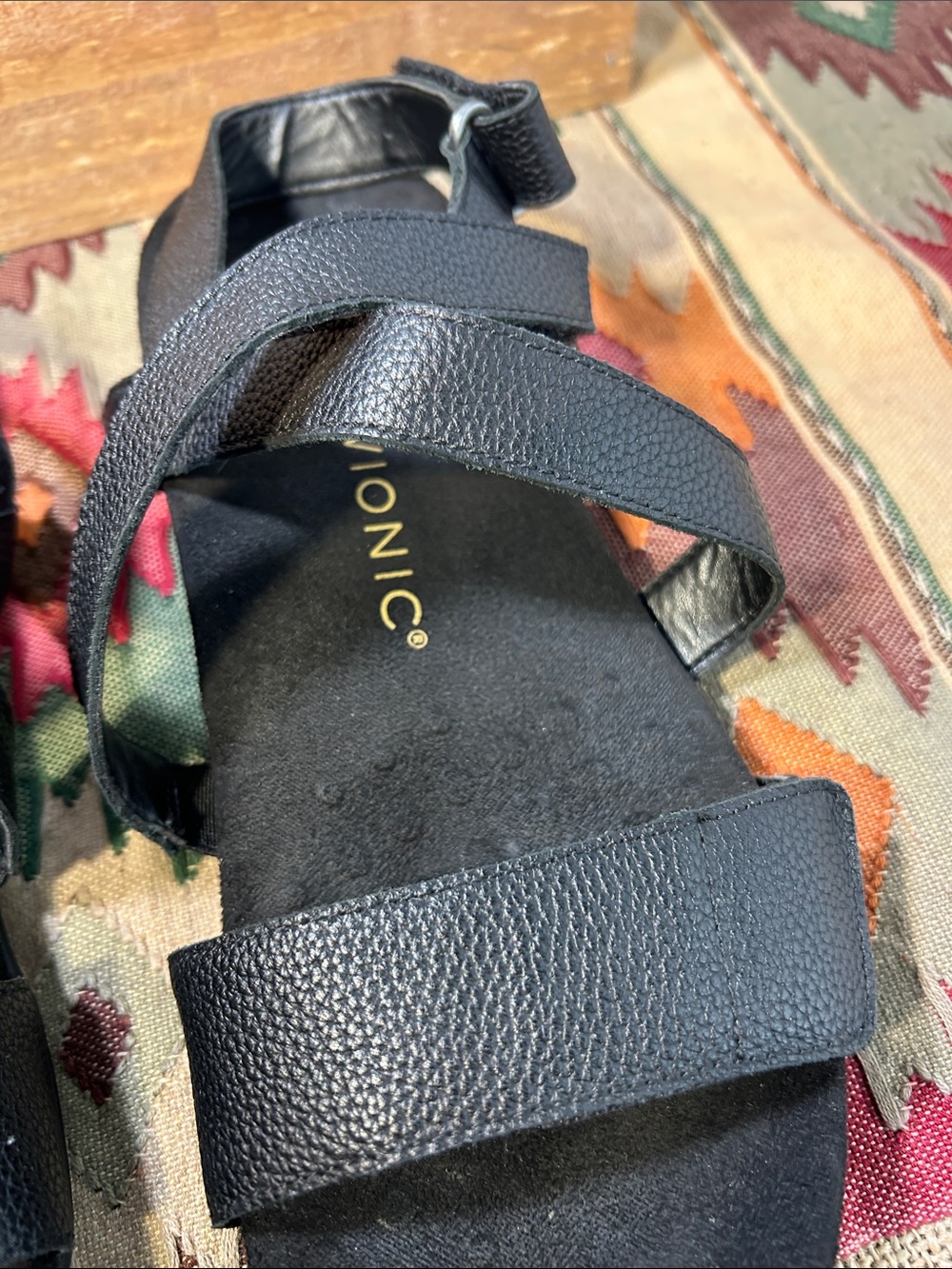 Vionic Black Cross-Strap Comfort Sandals - Picture 7 of 8